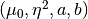 (\mu_0, \eta^2, a, b)